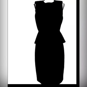 NWT Elie Tahari peplum black sheath with satin trim size 0